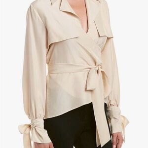Nicole Miller Artelier Silk Wrap Top